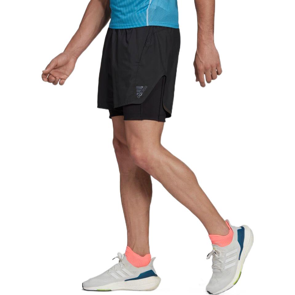 Men's adidas Solid Color Alphabet Printing Elastic Waistband Shorts Black H59931
