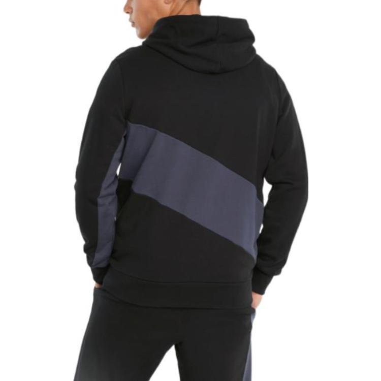 PUMA Logo Full Sleeve Printed Hoodie 'Black' 533084-01