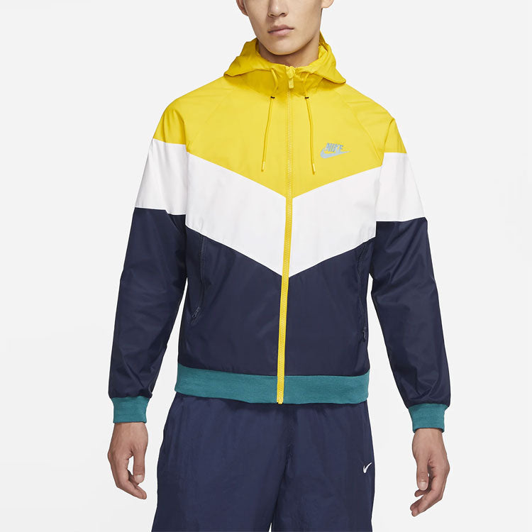 Nike Sportswear Windrunner Colorblock Casual hooded track Jacket Yellow DC4113-714