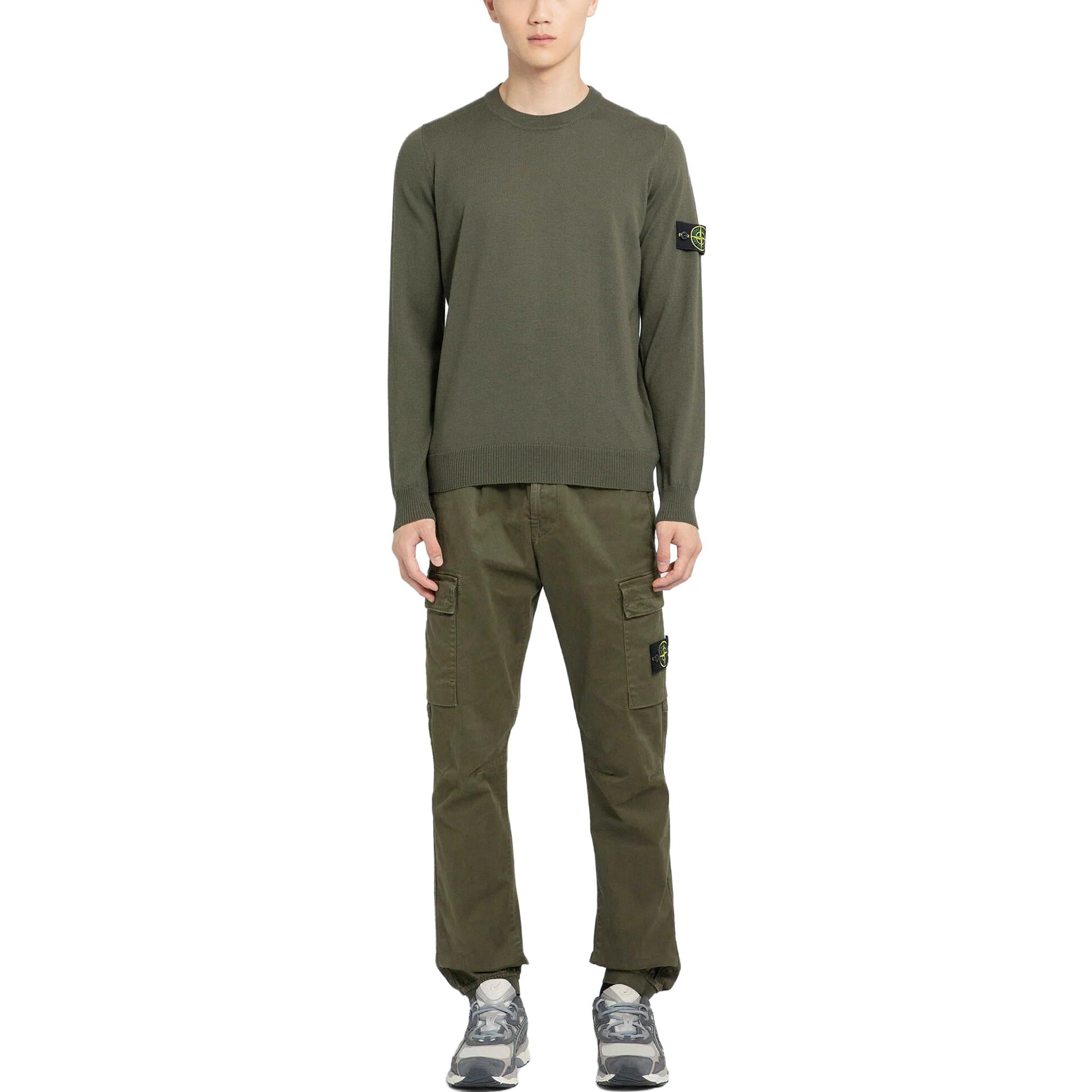 STONE ISLAND Logo Patch Crewneck Sweatshirt 'Olive Green' 7915510C4-V0058