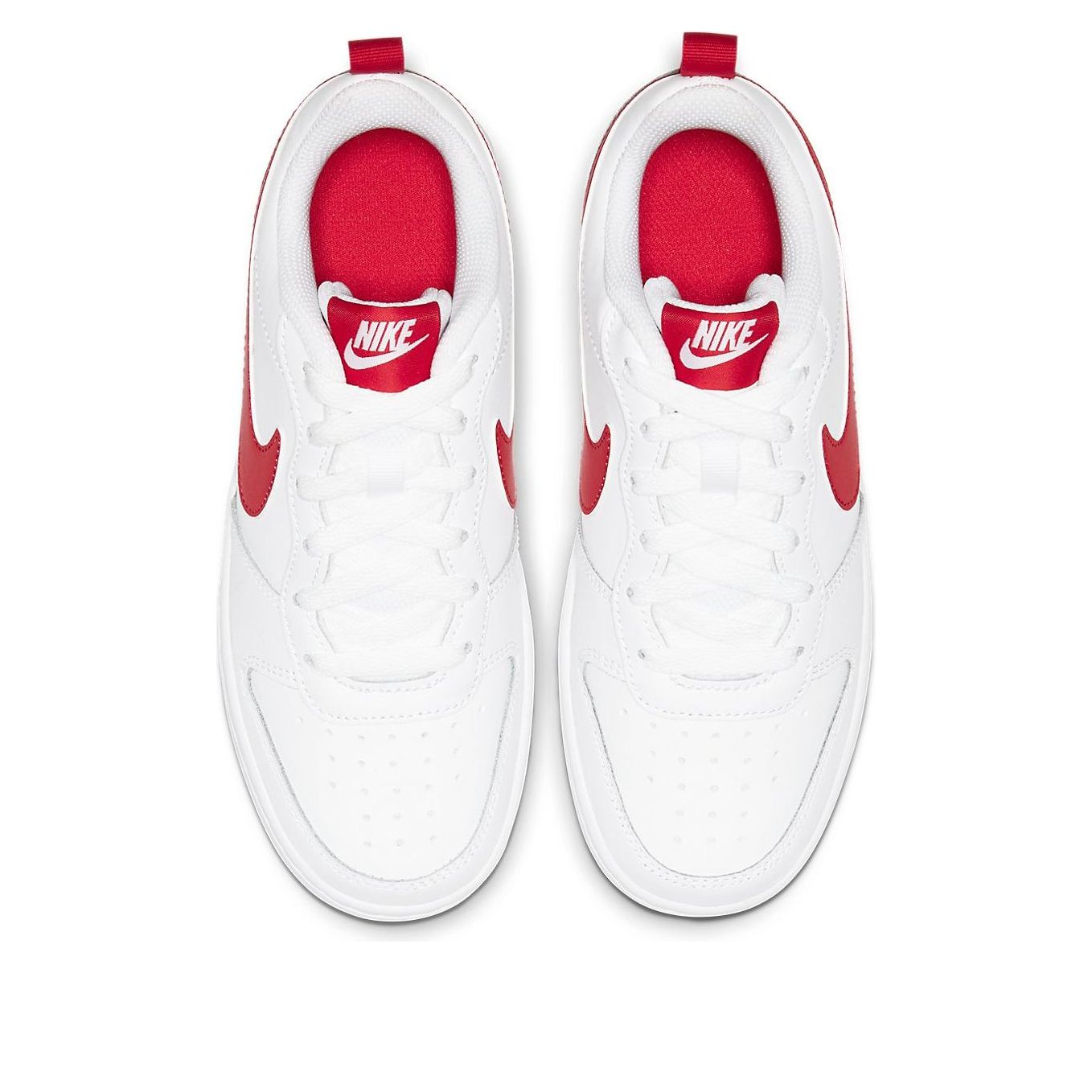 (GS) Nike Court Borough Low 2 'White University Red' BQ5448-103