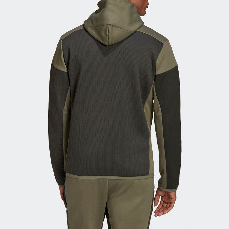 adidas Z.n.e. Aeroready Colorblock Sports Cozy Hooded Jacket Green FT0532