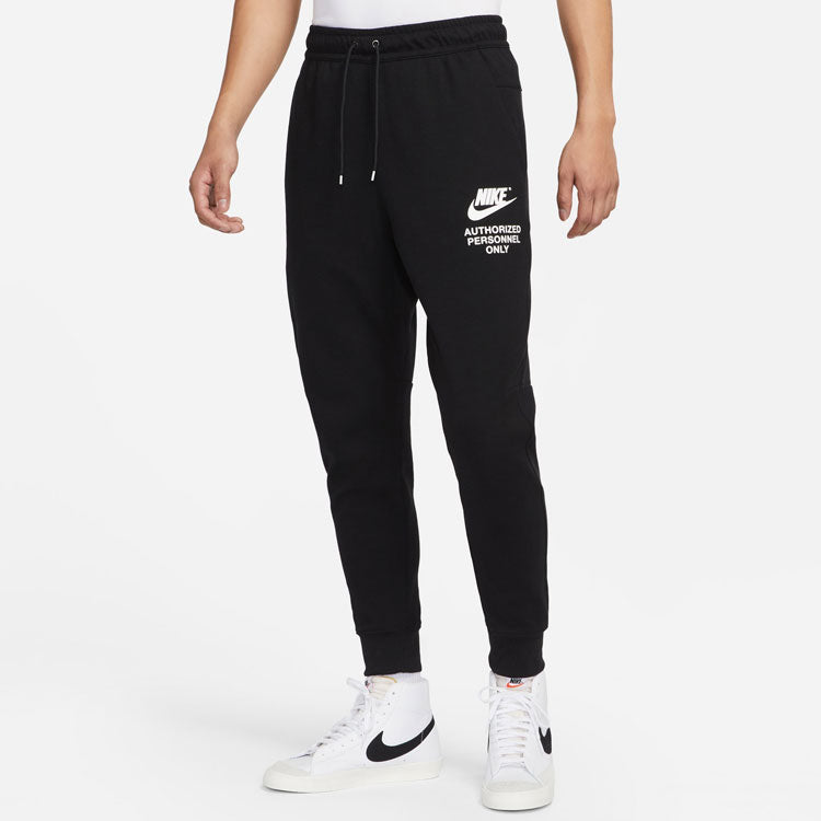 Men's Nike Logo Alphabet Printing Knit Bundle Feet Sports Pants/Trousers/Joggers Autumn Black DM6553-010