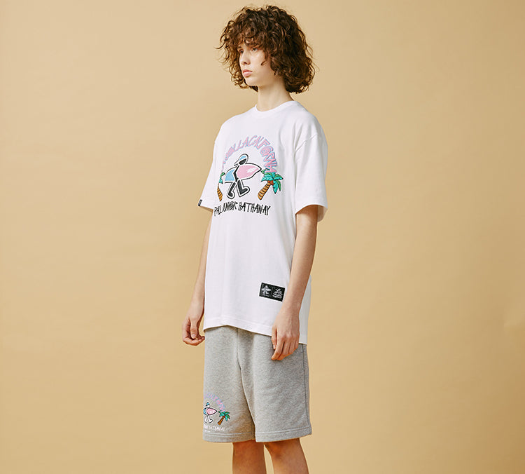 PJs Vigor Multi-Color Pattern Printing Short Sleeve Unisex White 20SSTS1031-P