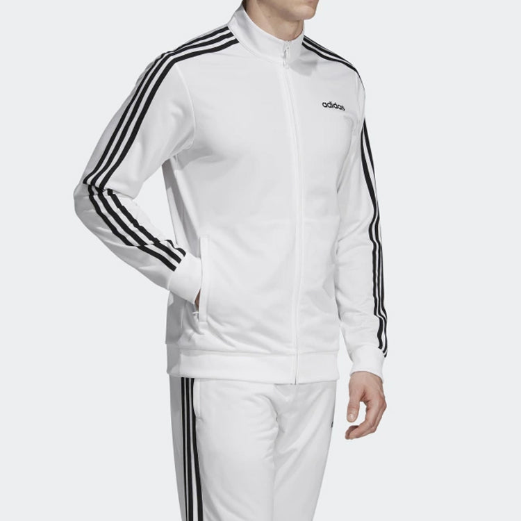 adidas Essentials3 Stripe Elastic Sports Jacket White EB3989