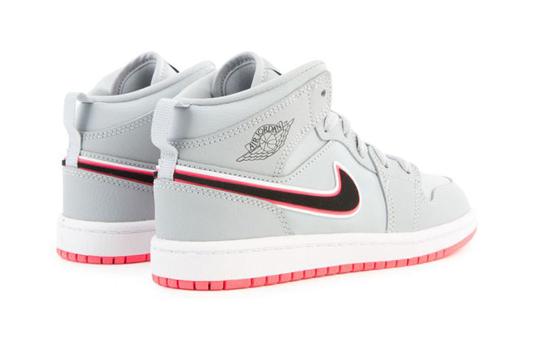 (PS) Air Jordan 1 Mid 'Grey Red' 640737-060