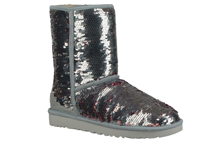 (WMNS) UGG Classic Short Sequin 'Silver' 1094982-SLVR
