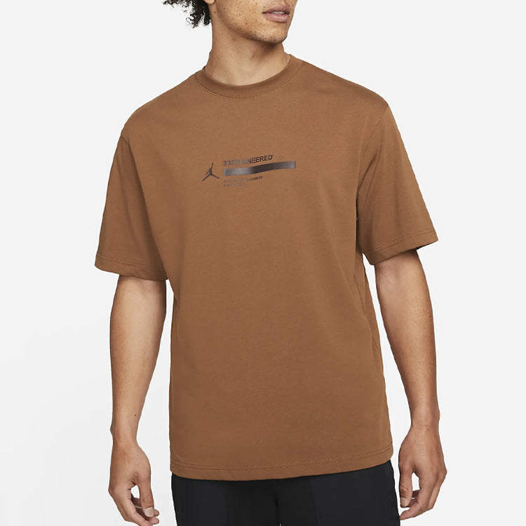 Air Jordan 23 Engineered Basketball Sports Printing Round Neck Short Sleeve Brown DC9769-204