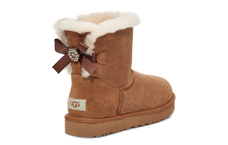 (WMNS) UGG Mini Bailey Brooch Fleece Lined Brown 1119512-CHE