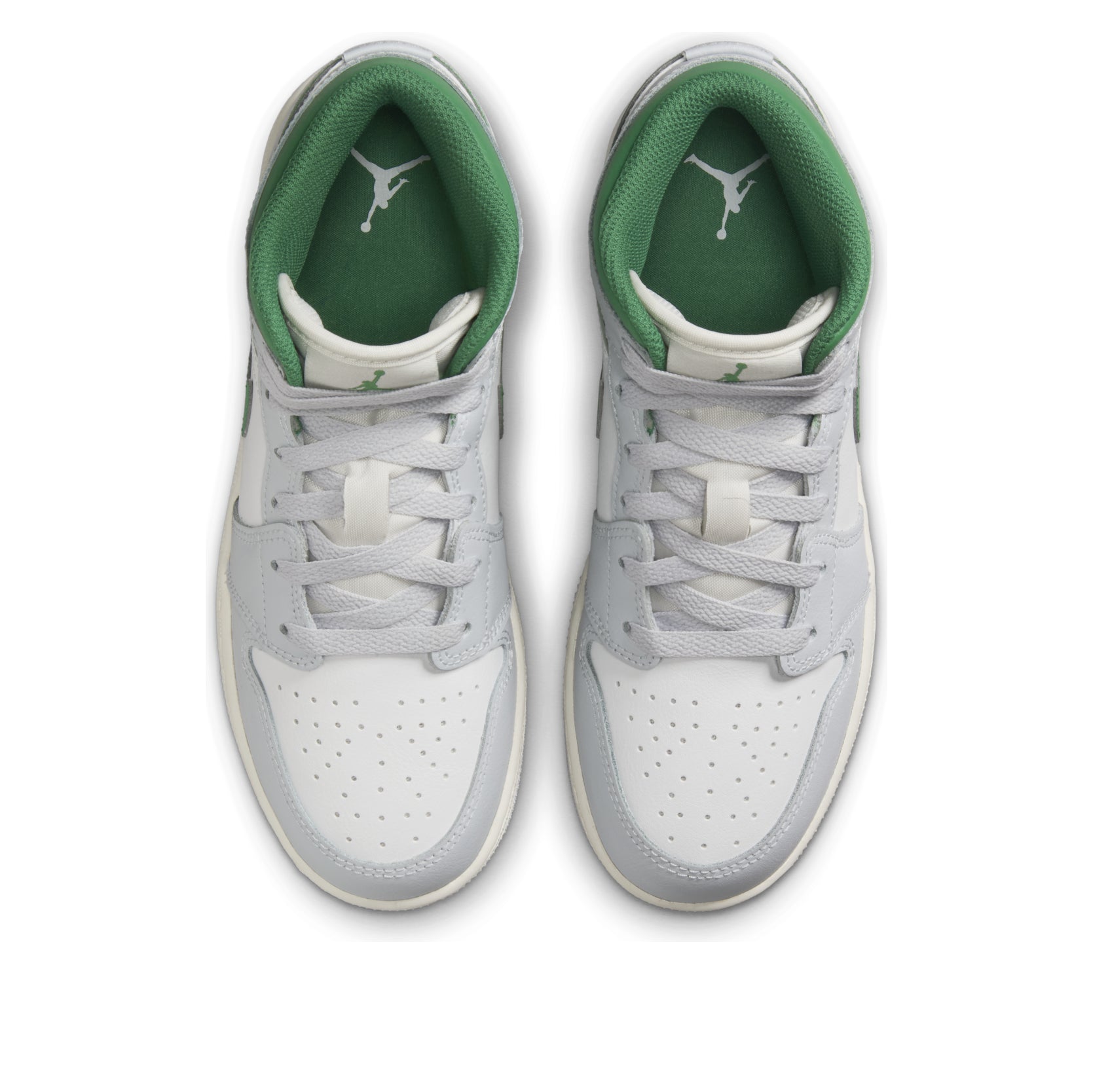 (GS) Air Jordan 1 Mid 'White Pure Platinum Pine Green' DQ8423-142