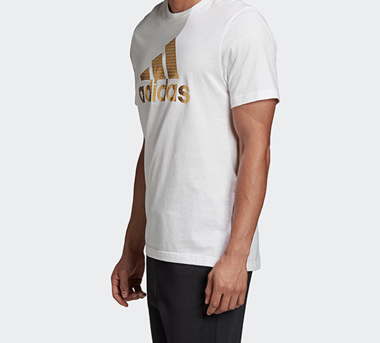 adidas Universal Foil Letter Short-sleeve Tee Men White GE4700