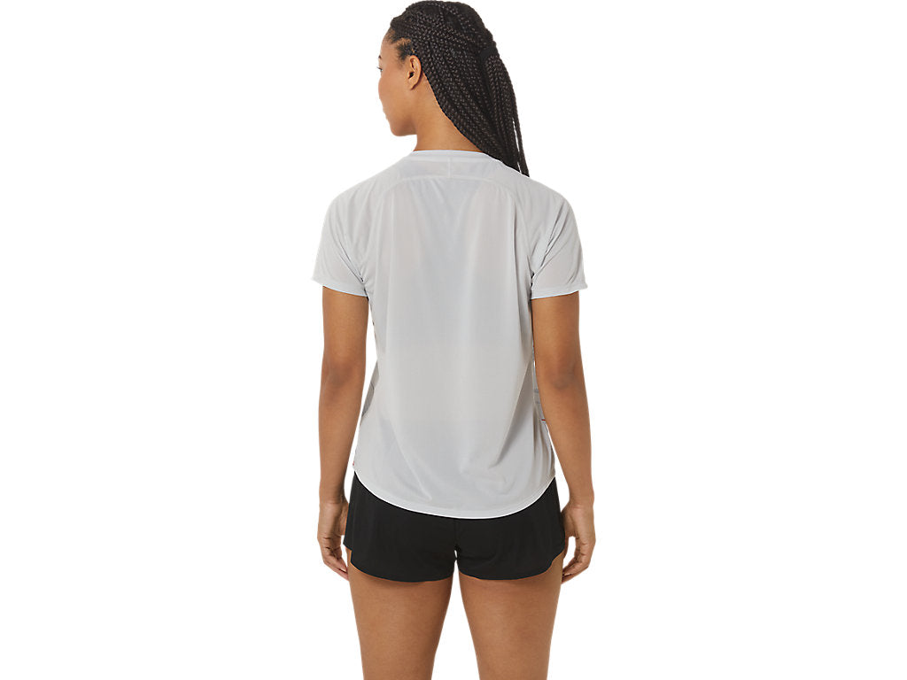 (WMNS) ASICS CJ-Line Light Short Sleeve Top 'Lacier Grey Electric Red' 2092A387-022