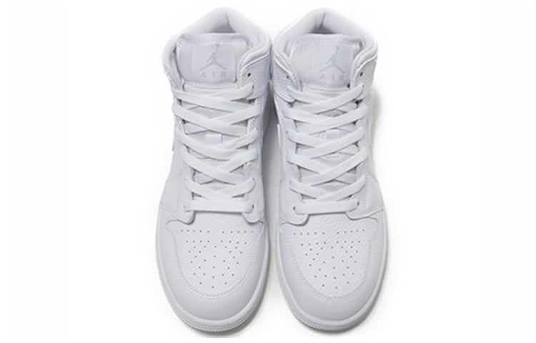 (GS) Air Jordan 1 Retro Mid 'White Pure Platinum' 554725-109
