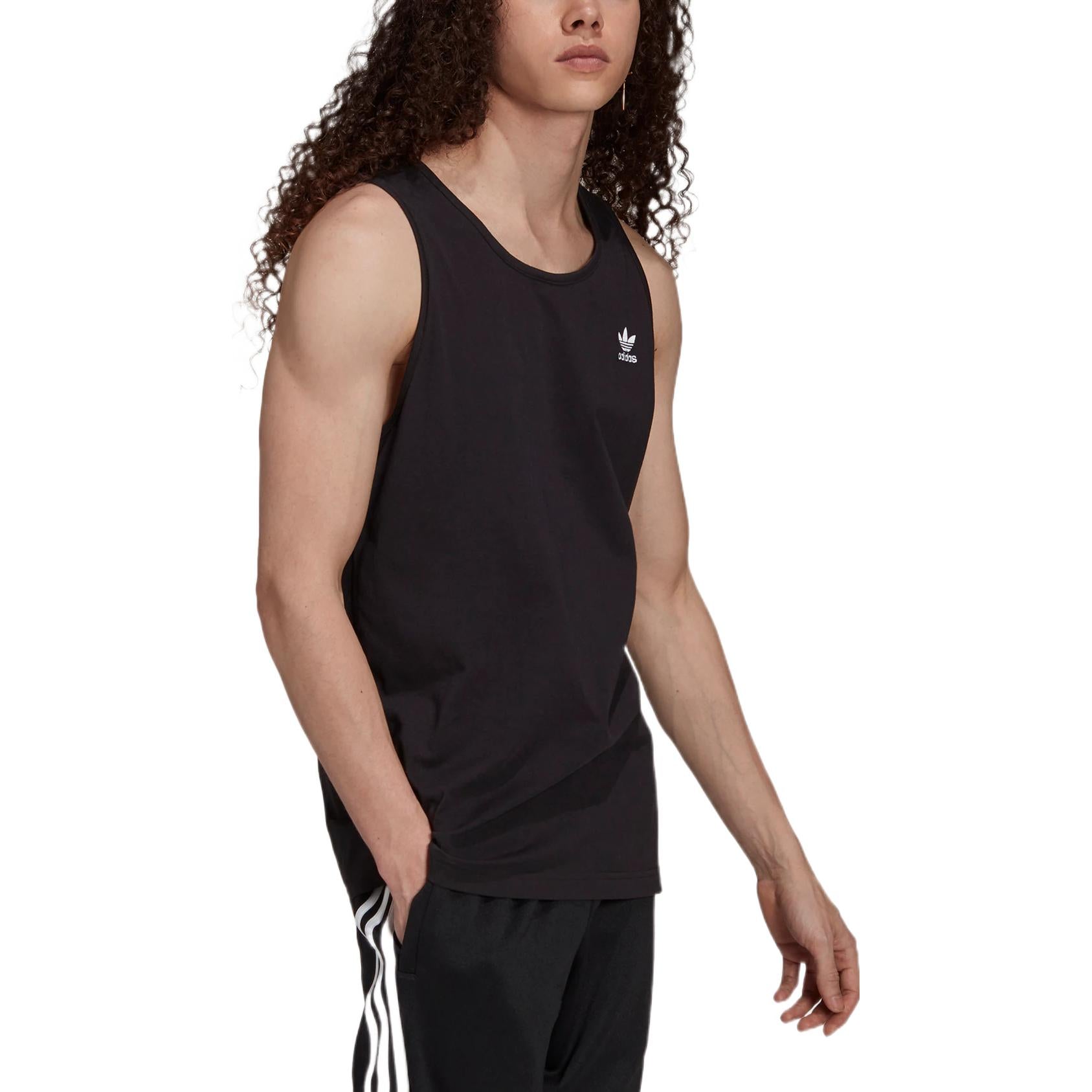 adidas originals Solid Color Micro Mark Sports Training Breathable Vest Black H35498