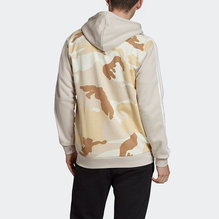 adidas originals Athleisure Casual Sports Camouflage Splicing Hooded Jacket Beige ED7072