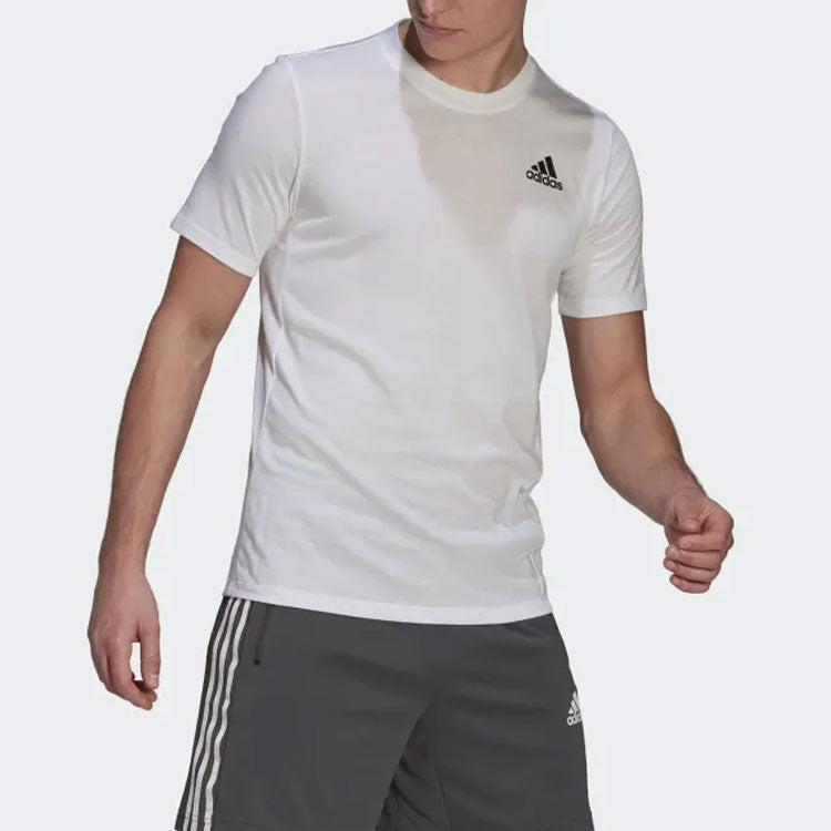 adidas Solid Color logo Sports Short Sleeve White GR0517