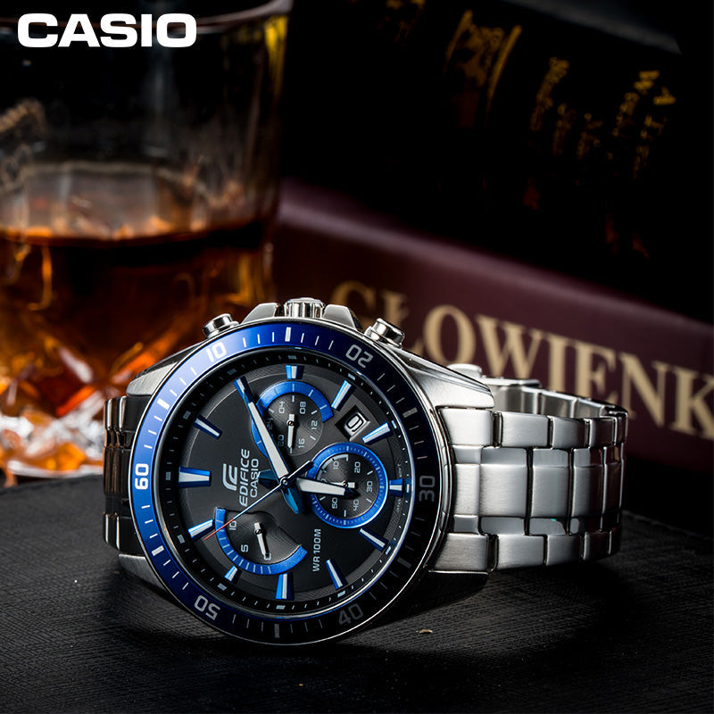 CASIO Waterproof EDIFICE Stainless Steel Strap Mens Blue Analog EFR-552D-1A2VUPRD