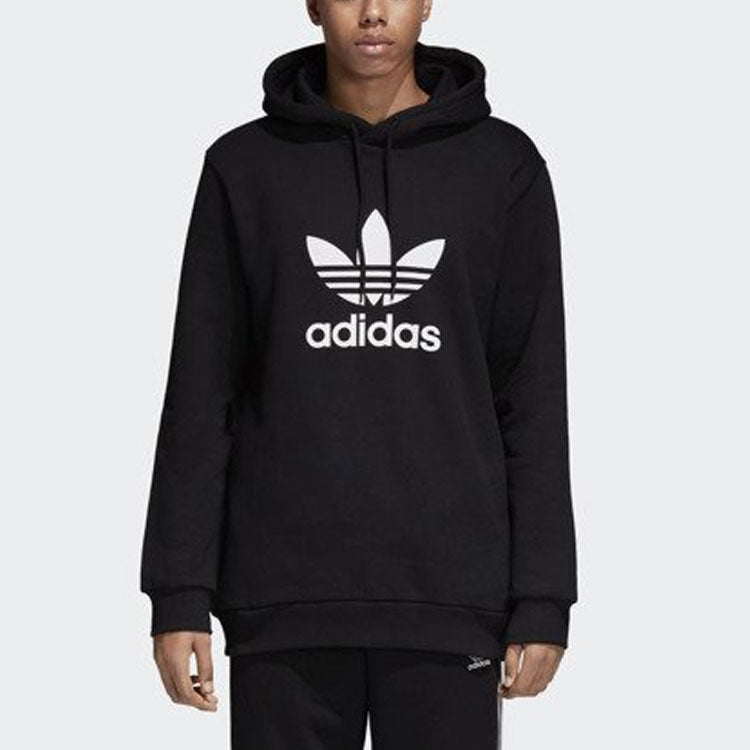 adidas originals Trefoil s Casual Sports hooded Pullover Black CW1240