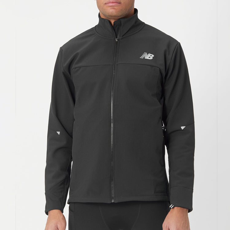 New Balance Men's New Balance Solid Color Logo Zipper Stand Collar Jacket Black MJ13274-BK