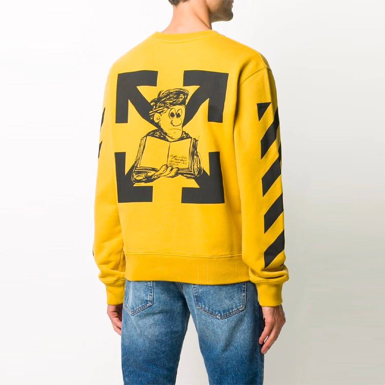 Off-White logo Pattern Printing Long Sleeves Version Yellow OMBA025F20FLE0061610
