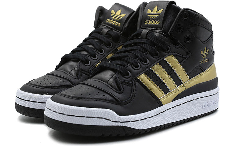 (WMNS) adidas originals Forum Mid 'Black/Gold' D98179