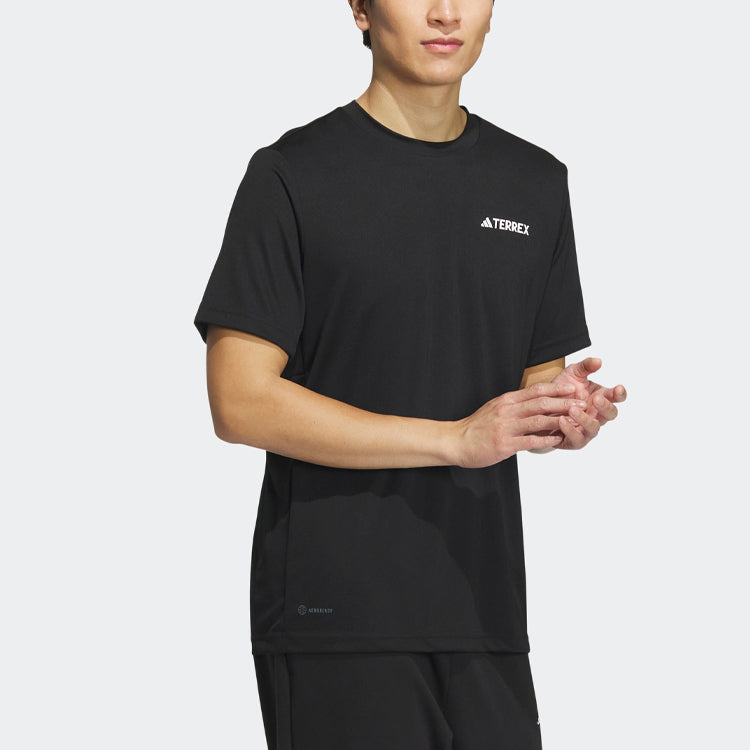 adidas Terrex Logo Tech Short Sleeve T-shirt Asia Sizing 'Black' IC4414