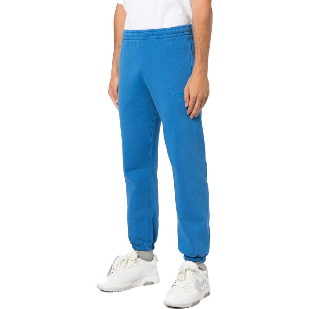 Men's Off-White SS22 Stripe Logo Printing Casual Sports Pants/Trousers/Joggers Version Blue OMCH030F22FLE00145454545