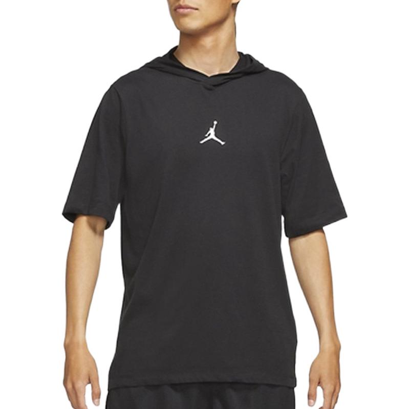 Air Jordan Athleisure Casual Sports Solid Color Hooded Short Sleeve T-Shirt 'Black'  DA9872-010