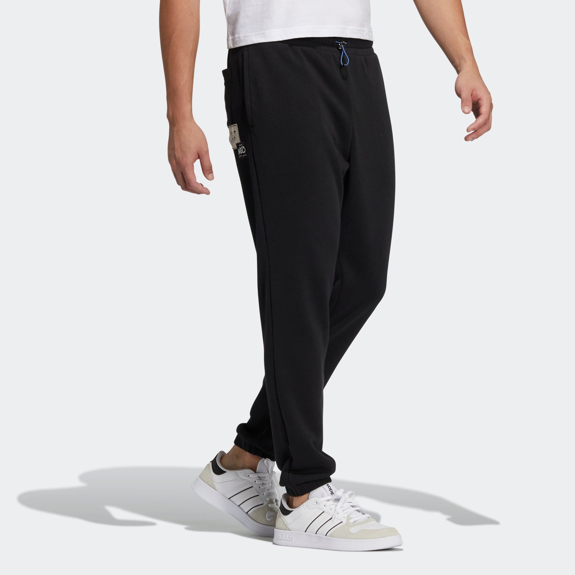 Men's adidas neo Radio W TP Multi-Color Logo Sports Pants/Trousers/Joggers Black HG9042
