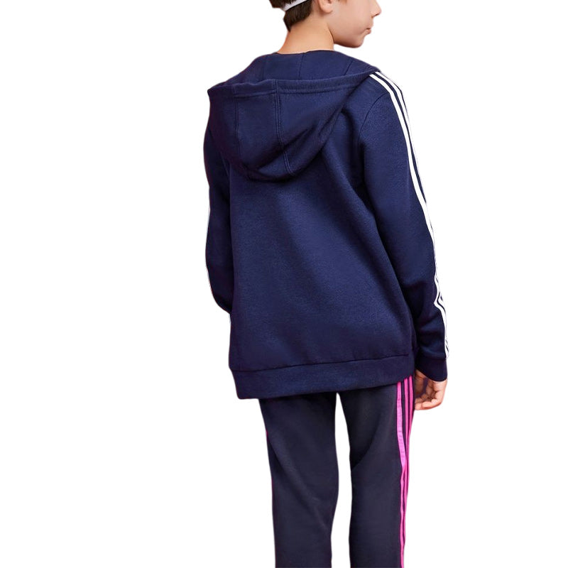 (GS) adidas Essentials 3-Stripes Hoodie Asia Sizing 'Blue White' GQ8902