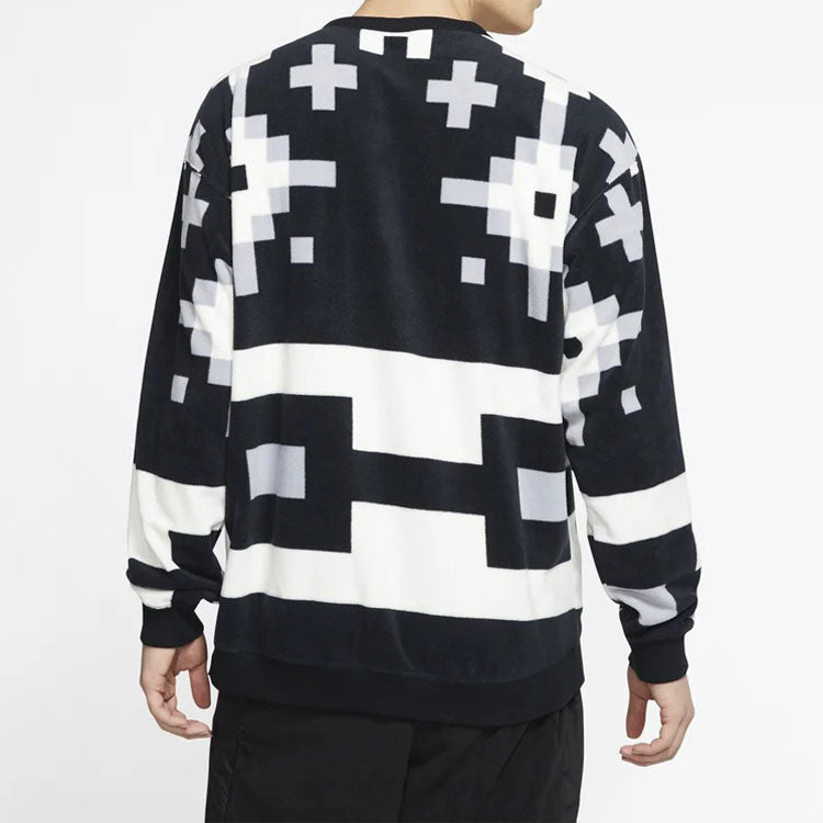 Nike SB Skateboard Icon Pattern Printed Sweater For Men Black/White BV0878-060