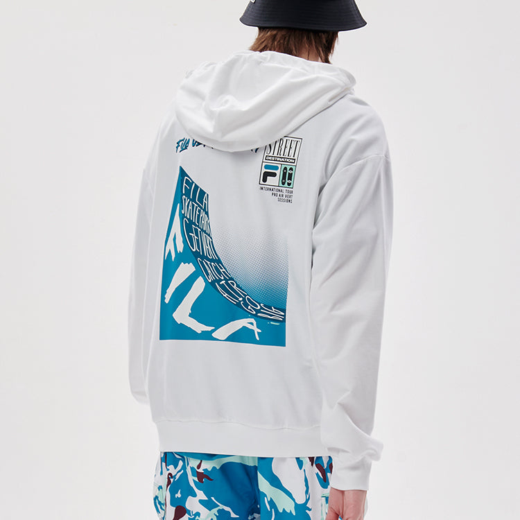 Men's FILA FUSION Skateboard Subject Printing Sports Loose White T11M133204F-WT