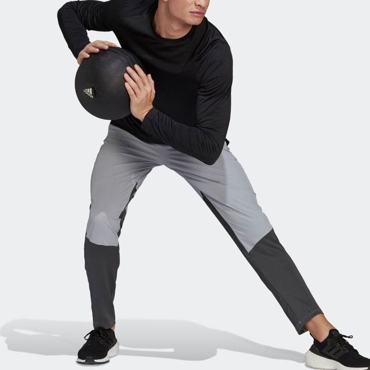 Men's adidas Solid Color Round Neck Slim Fit Long Sleeves Japanese Version Black T-Shirt HC4217