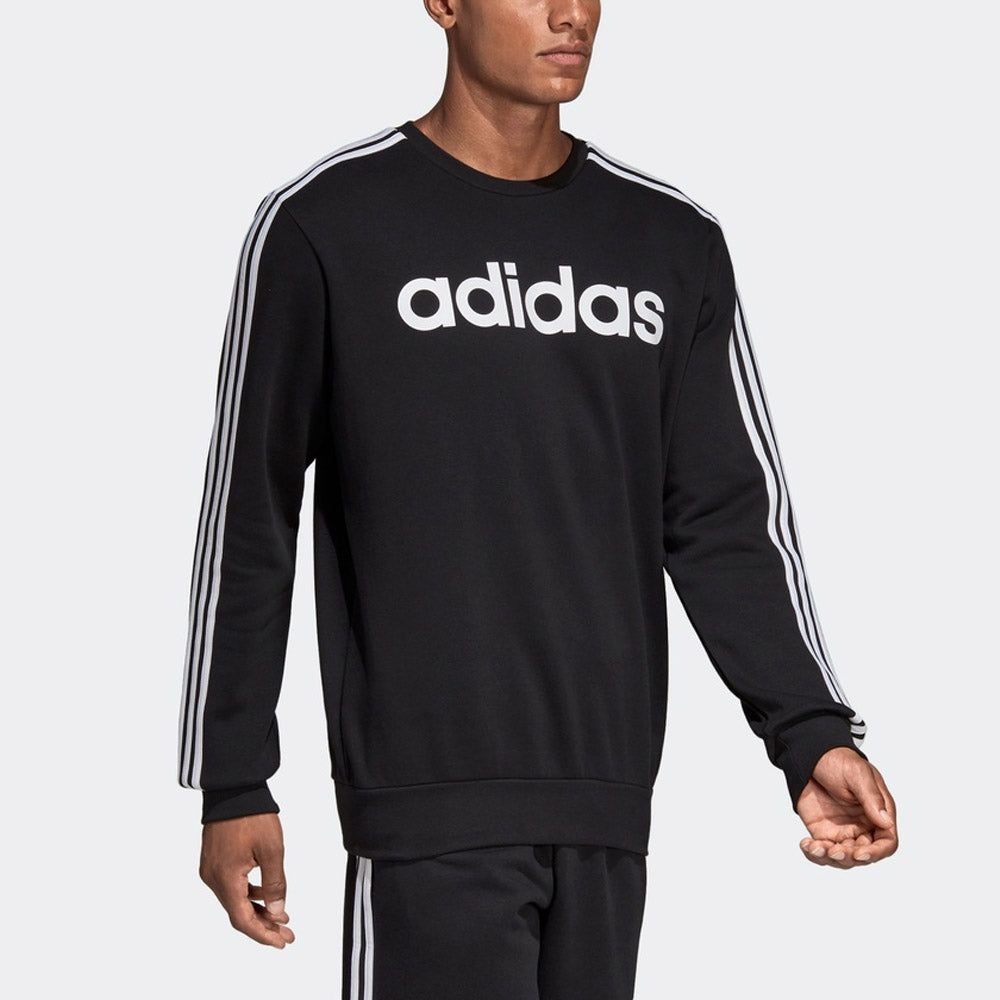 adidas E 3S Crew FL Round-neck Sweater Men Black/White DQ3084