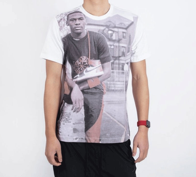 Air Jordan 1 Photo Classic Pattern Printing Short Sleeve White AT8918-100