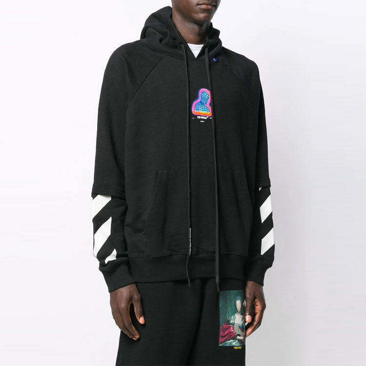 Men's Off-White Character Printing Black OMBB051E19E300061088