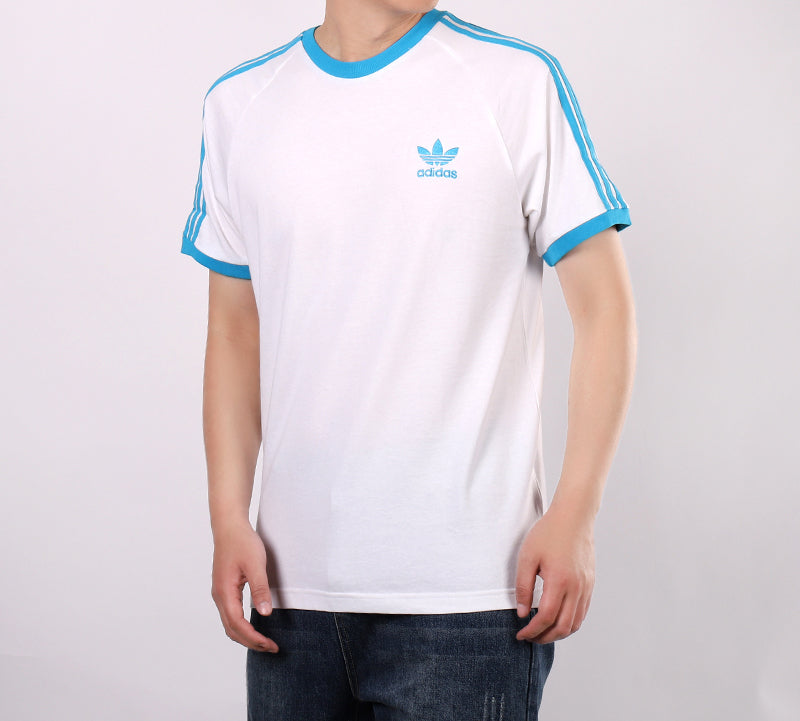 adidas originals Contrasting Colors Blue Short Sleeve White DZ4586