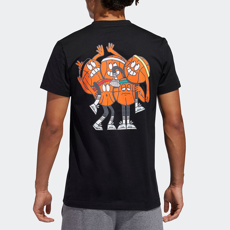 adidas LIL Stripe Team Basketball Sports Short Sleeve Black GL5591