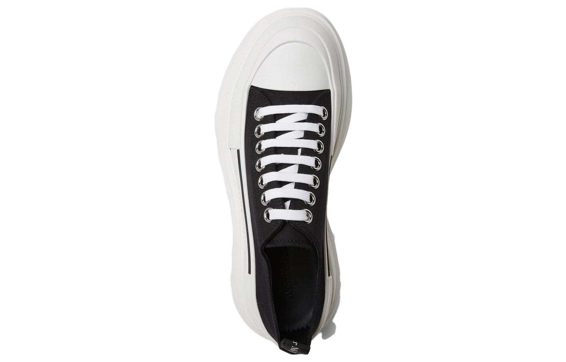 (WMNS) Alexander McQueen Tread Slick Lace Up Low 'Black White' 633902WHBGU1071