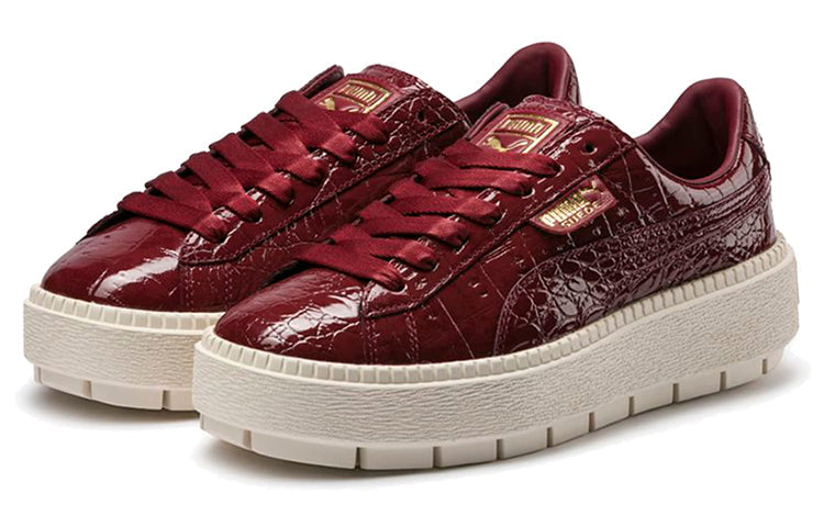 (WMNS) PUMA Platform Trace Exotic Lux 'Wine Red White' 367730-02