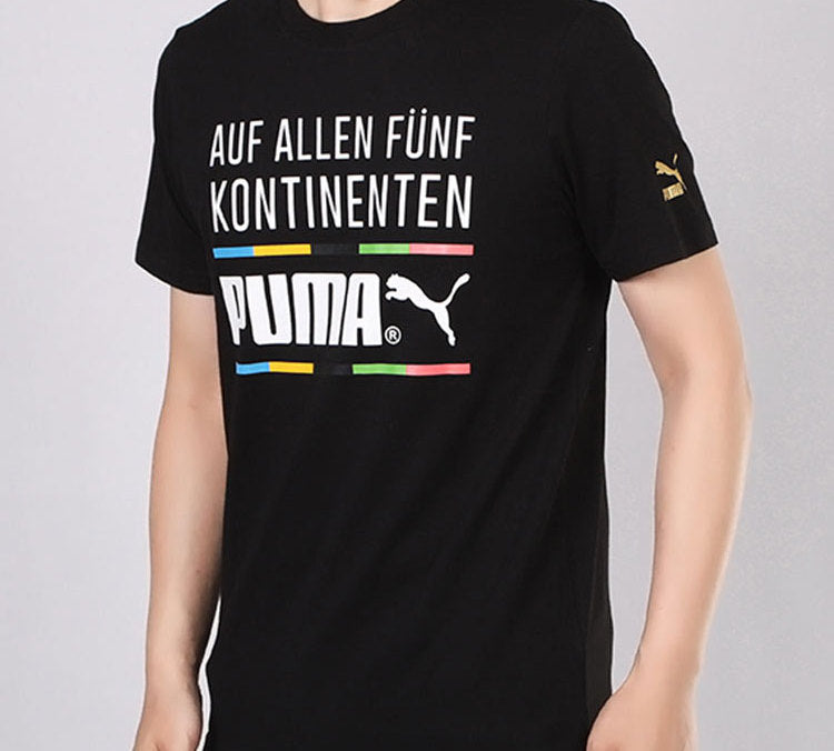 PUMA Alphabet Round Neck Short Sleeve Black 599997-51