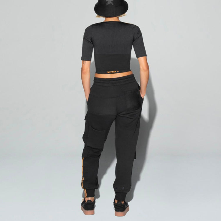 adidas originals x Ivy Park Crossover Cargo Sweatpants Couple Style Black H38828