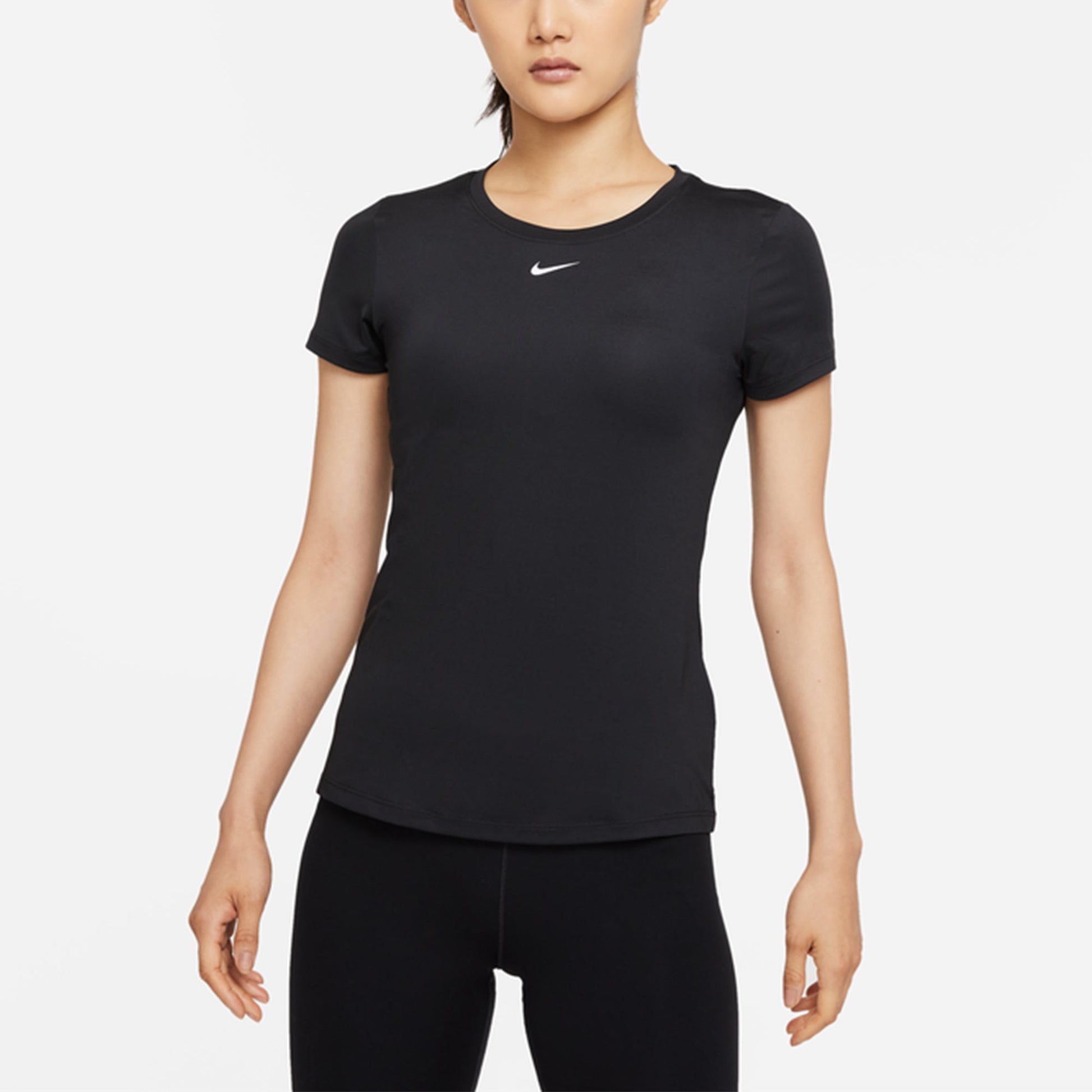 (WMNS) Nike Dri-FIT One Quick Dry Sports Round Neck Short Sleeve Black T-Shirt DD0627-010