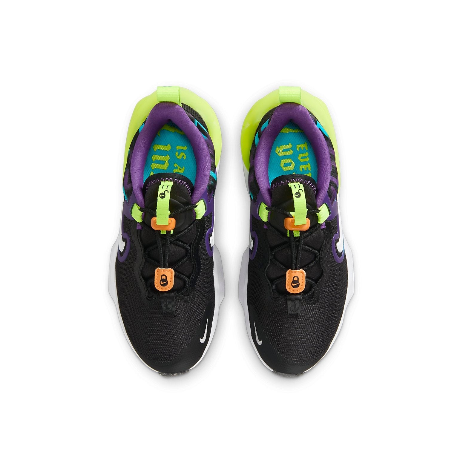 (PS) Nike Run Flow Easy On/Off Shoes 'Black Teal Nebula Volt' DZ4489-001