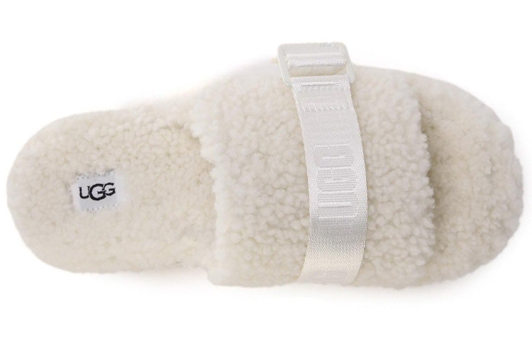 (WMNS) UGG Fluffita White Slippers 1113475-WHT