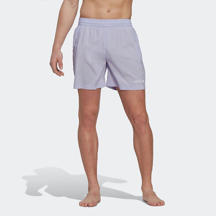 Men's adidas originals Solid Color Alphabet Printing Straight Shorts Japanese Version Purple HR7905
