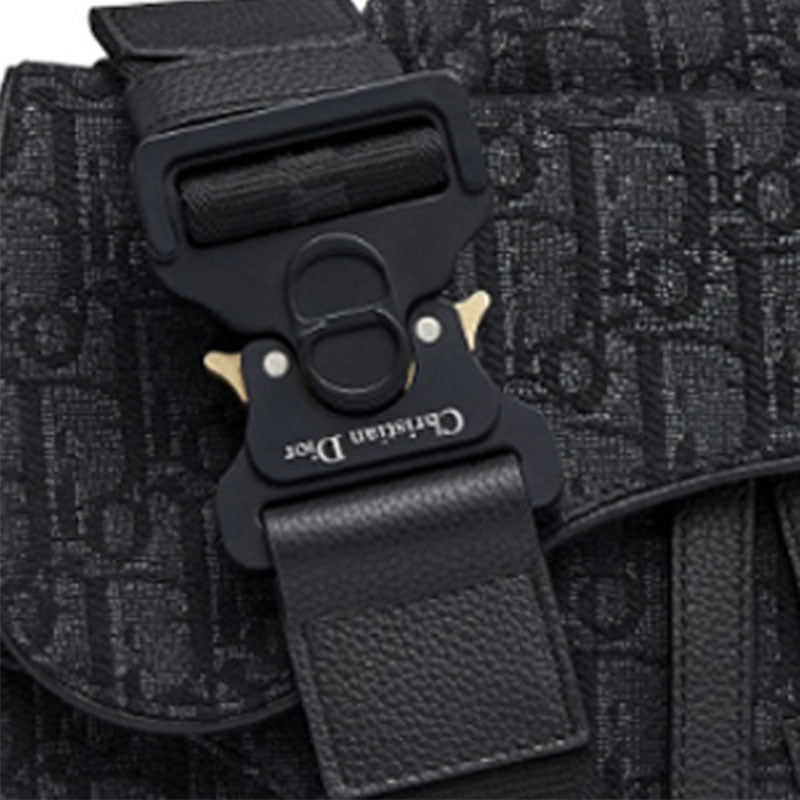 DIOR Saddle Bag 'Oblique Jacquard Black' 1ADPO093YKY-H00N