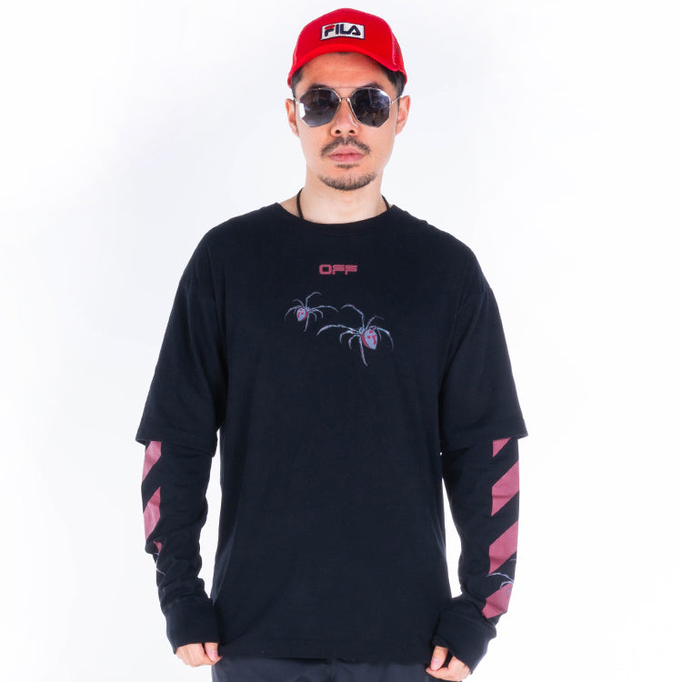 Off-White Printing Arrow Long Sleeves Loose Fit Black OMAB022S201850011024