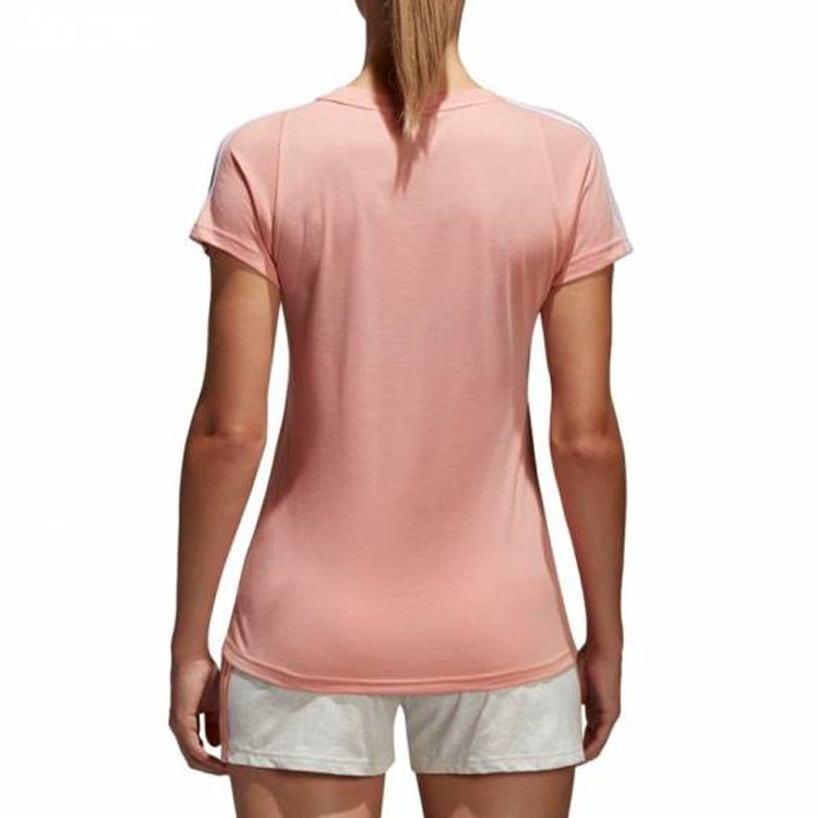 (WMNS) adidas White Stripe Solid Color Short Sleeve Pink Red CF8833