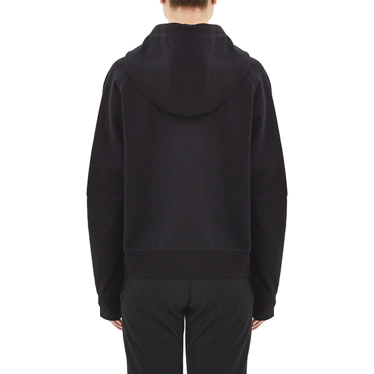 (WMNS) Y-3 Logo Printing Solid Color hooded Drawstring Zipper Hoodie Black FN3471